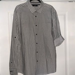 Alfani button down shirt, long or 3/4 sleeve, XL,  NWT white & black